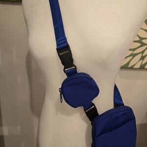 Blue Crossbody Bag with Pouch